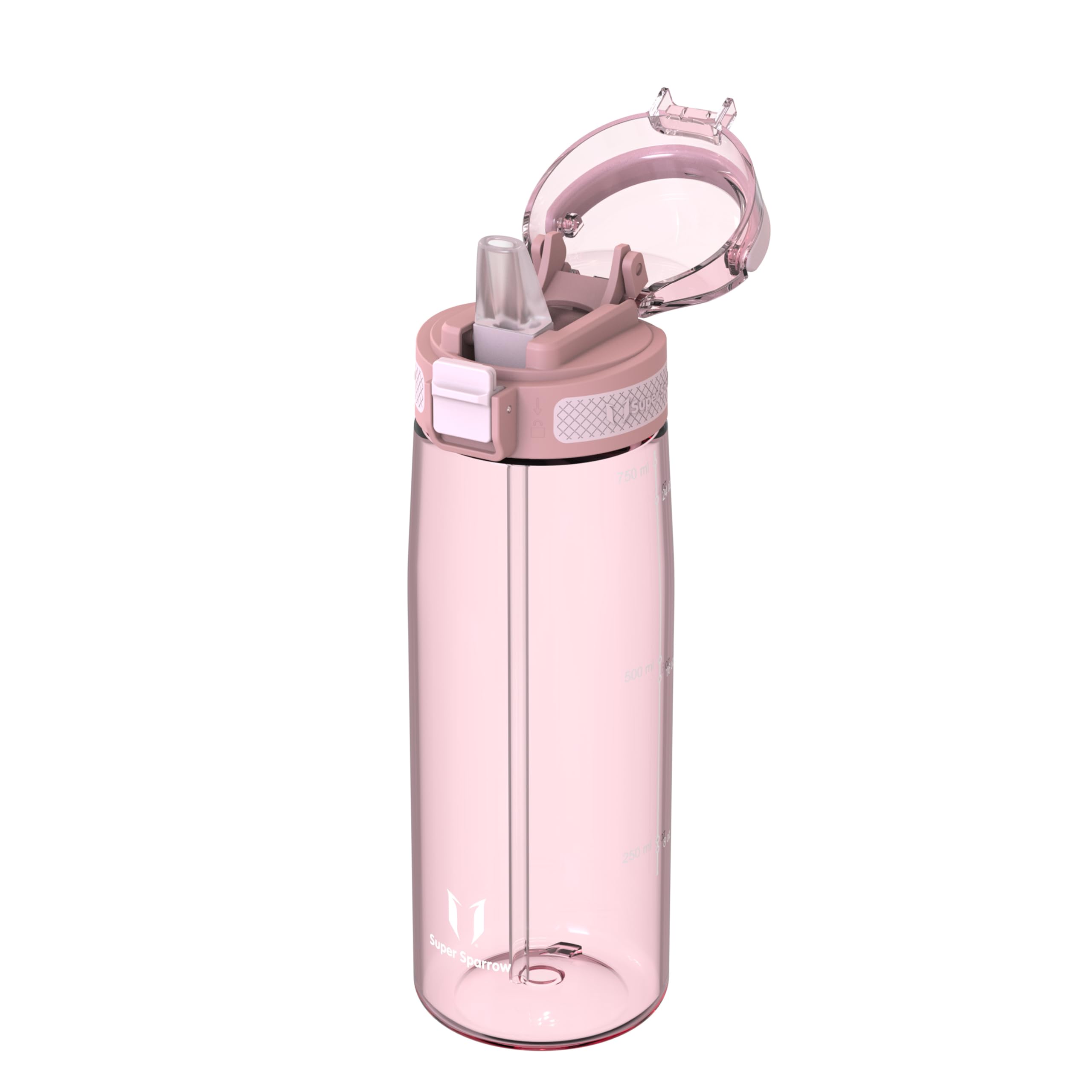 Super Sparrow Borraccia - TouchSip Sportiva Bottiglia - 500ml/750ml/1L - Tritan Senza BPA, a Prova di Perdite - Borracce con Cannuccia Ideale per Scuola e Sport
