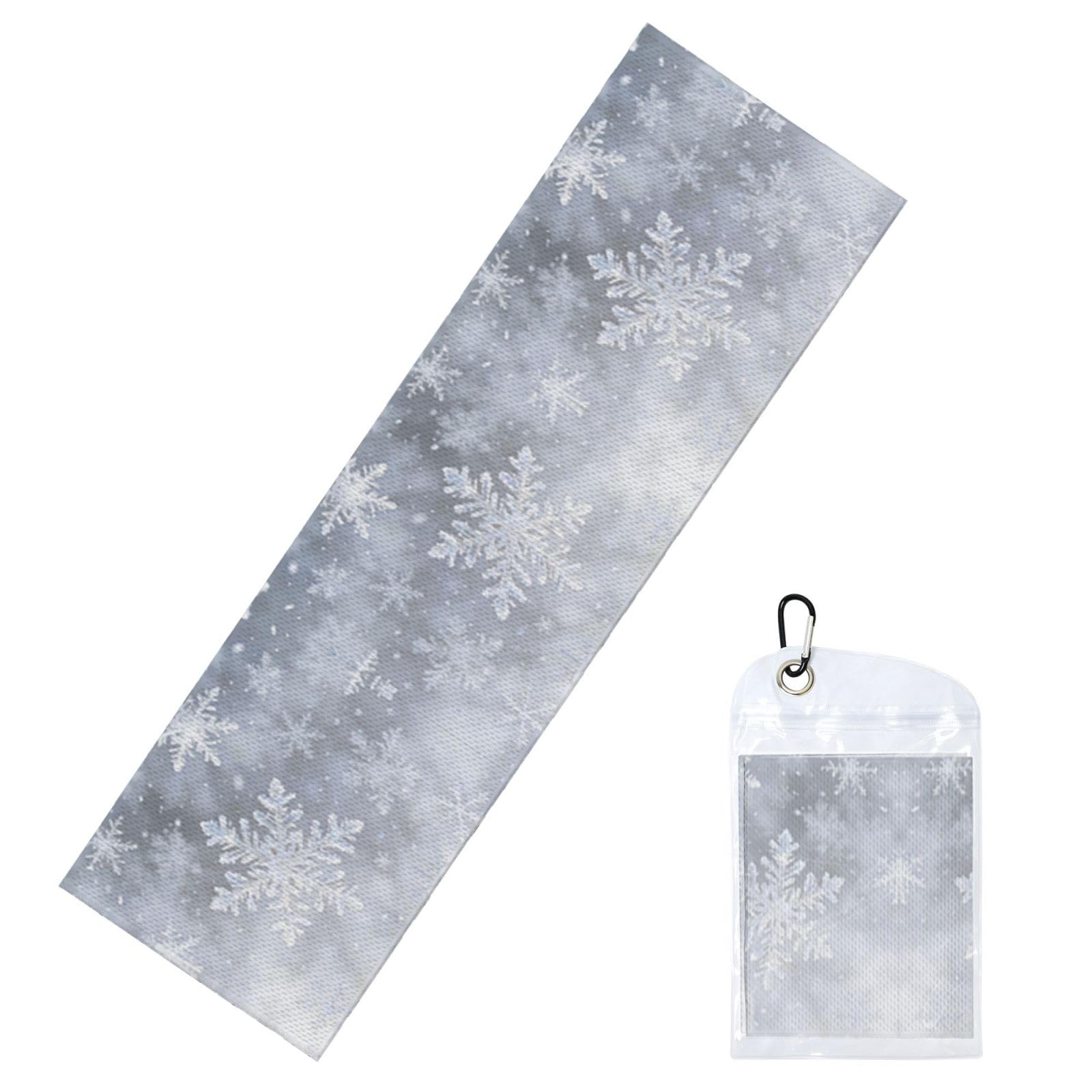 DUYIOKH Snowflakes Print Cooling Towel, Portable Towel for Gym Workout Golf Beach World Cup Sports Hot Weather