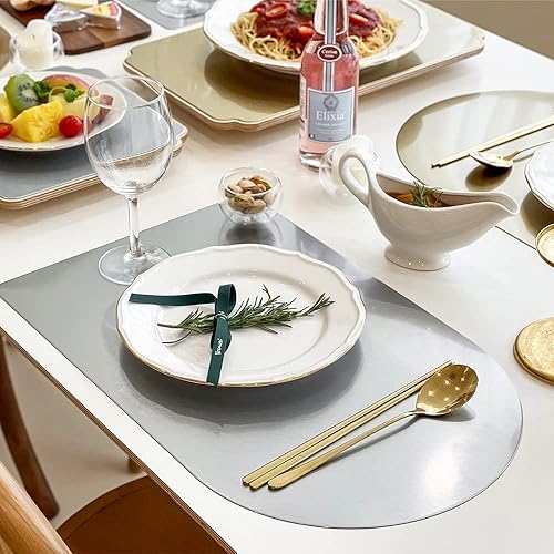 Miniatura 3 de Vernox Manteles individuales de lujo de acero inoxidable, antideslizantes, resistentes al calor, resistentes a las manchas, antideslizantes,