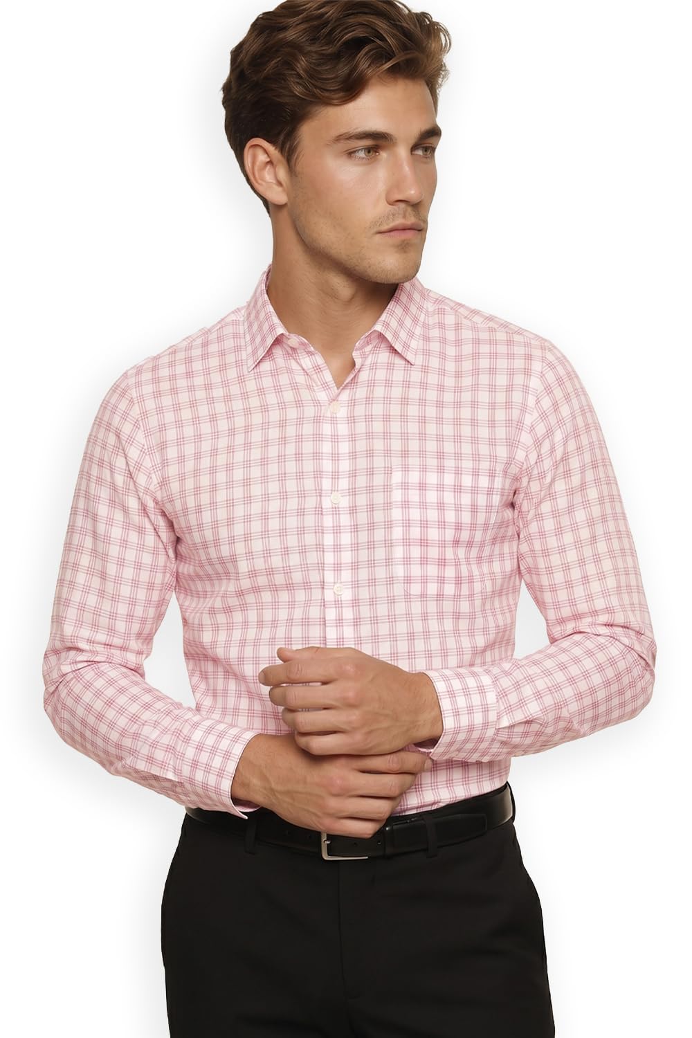 peter england Men's Classic Checkered Formal Slim Fit Full Sleeve Shirt | Wonder Fabric | Cotton-Rich-picture-21
