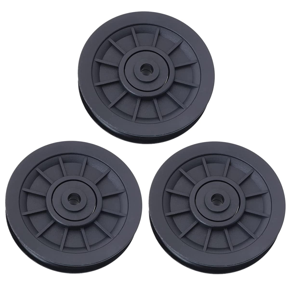 Pulley Wheel for Gym Equipment，90mm/3.5" Nylon Bearing Pulley， Wheel Replace for Gym Equipment Part Cable