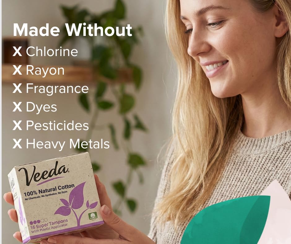 Image of Veeda Feminine Care Bundle: Super Cotton Tampons + Wipes, 108 Count