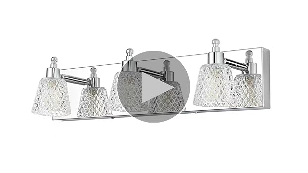 Amazon.com: ZHUOER 現代水晶梳妝台照明3 盞燈LED 鍍鉻浴室燈具