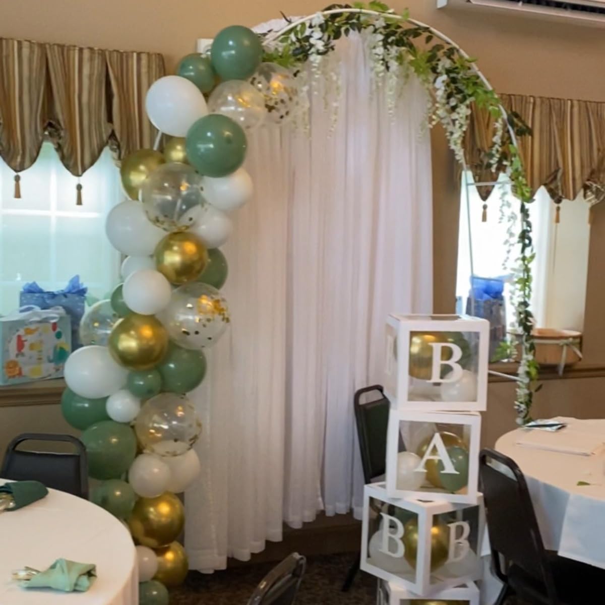 Pergolato da giardino in metallo, arco per matrimonio, per piante rampicanti, rose rampicanti, decorazione per feste nuziali, pergolato con base di supporto, arco per pergolato (nero, 180 x 220 x 40