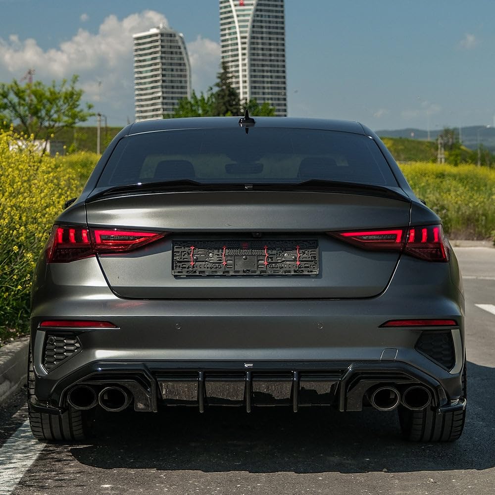 Oneway Rear Side Diffusors compatible with Audi A3 8Y Sedan S3/S-Line 2020-2024 - Gloss black