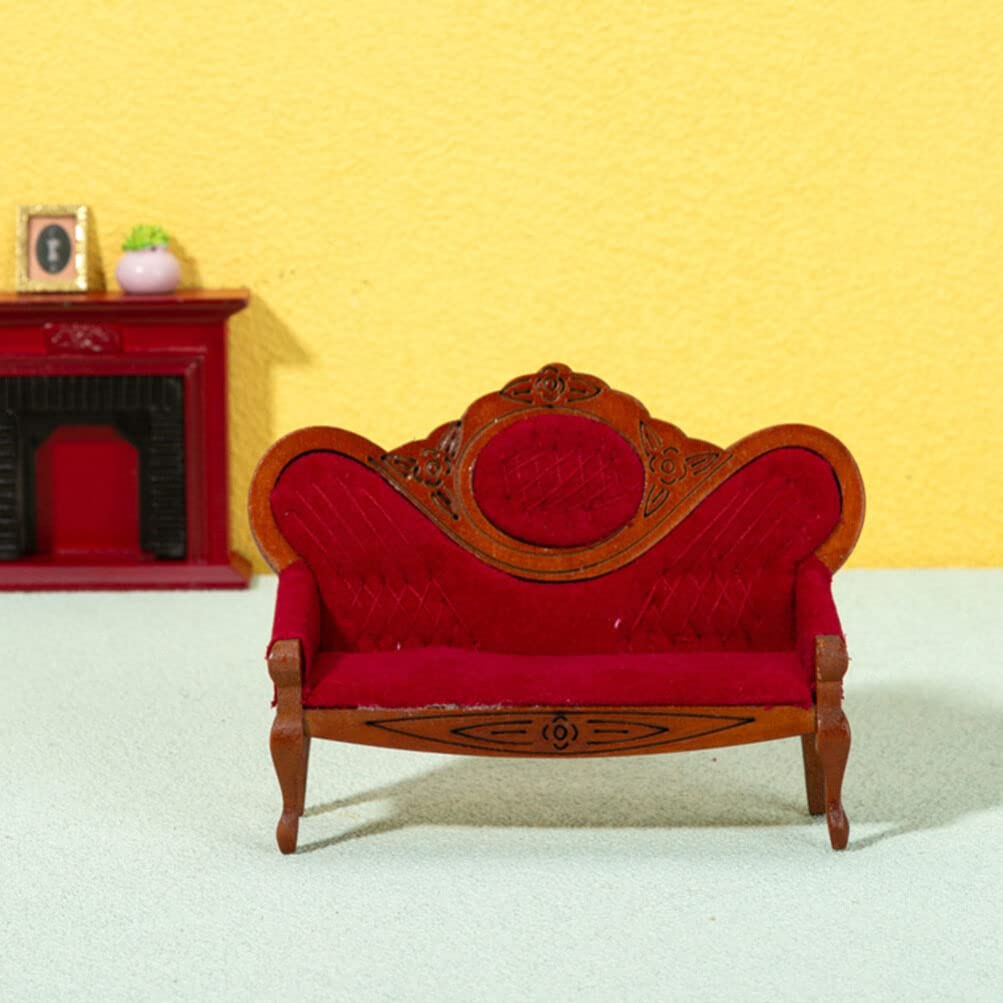 Divanetto In Miniatura Per Case Delle Bambole - Panchina In Legno Vintage Stile Arredamento D'epoca