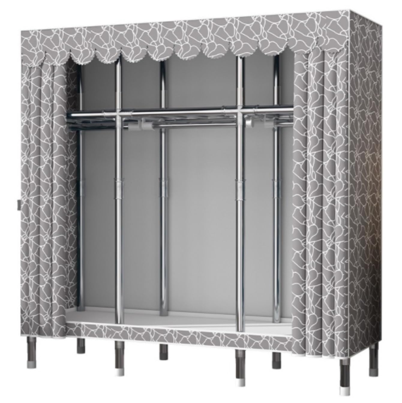 BODHIS Wardrobe Closet Heavy Duty Portable Wardrobe Closet With Cover Wardrobe With Zipper For Bedroom Clothes Storage Organizer Wardrobes (Color : A, Size : 145 * 45 * 170cm)