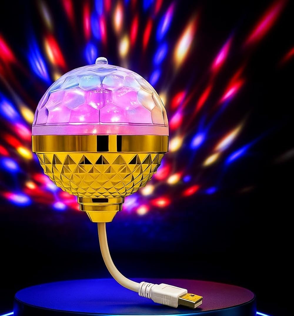 Jeruki Rotating Magic Ball Light with Lamp Holder Set, Retro Disco Lights, Colorful Disco Rotating Magic Ball Light Bulb with Sockets, Magic Ball RGB LED Stage Light Pcs of 1-image-46