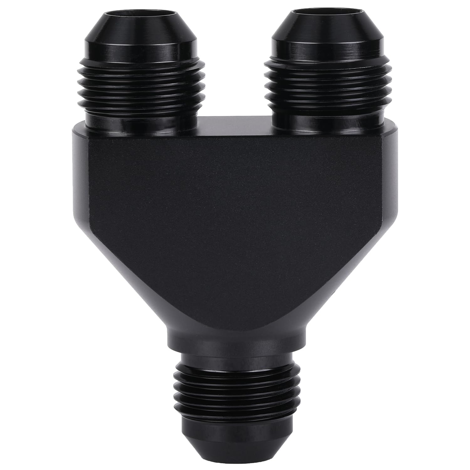 10AN Male to Parallel Dual 10AN 10AN Male Y Block Fuel Fitting Splitter Adapter Connector Aluminum Black