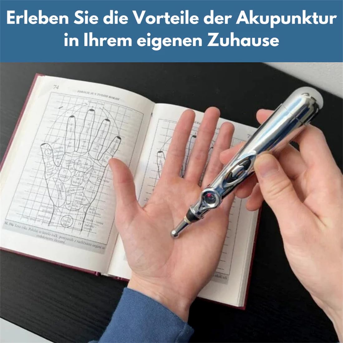 Elektronisches Akupunkturpunkt-Massagegerät - Heilstift für schmerzfreie Therapie – Nadellose Schmerzlinderung, 9 Intensitätsstufen, tragbar & wiederaufladbar – Ideal für Zuhause, Büro & auf Reisen