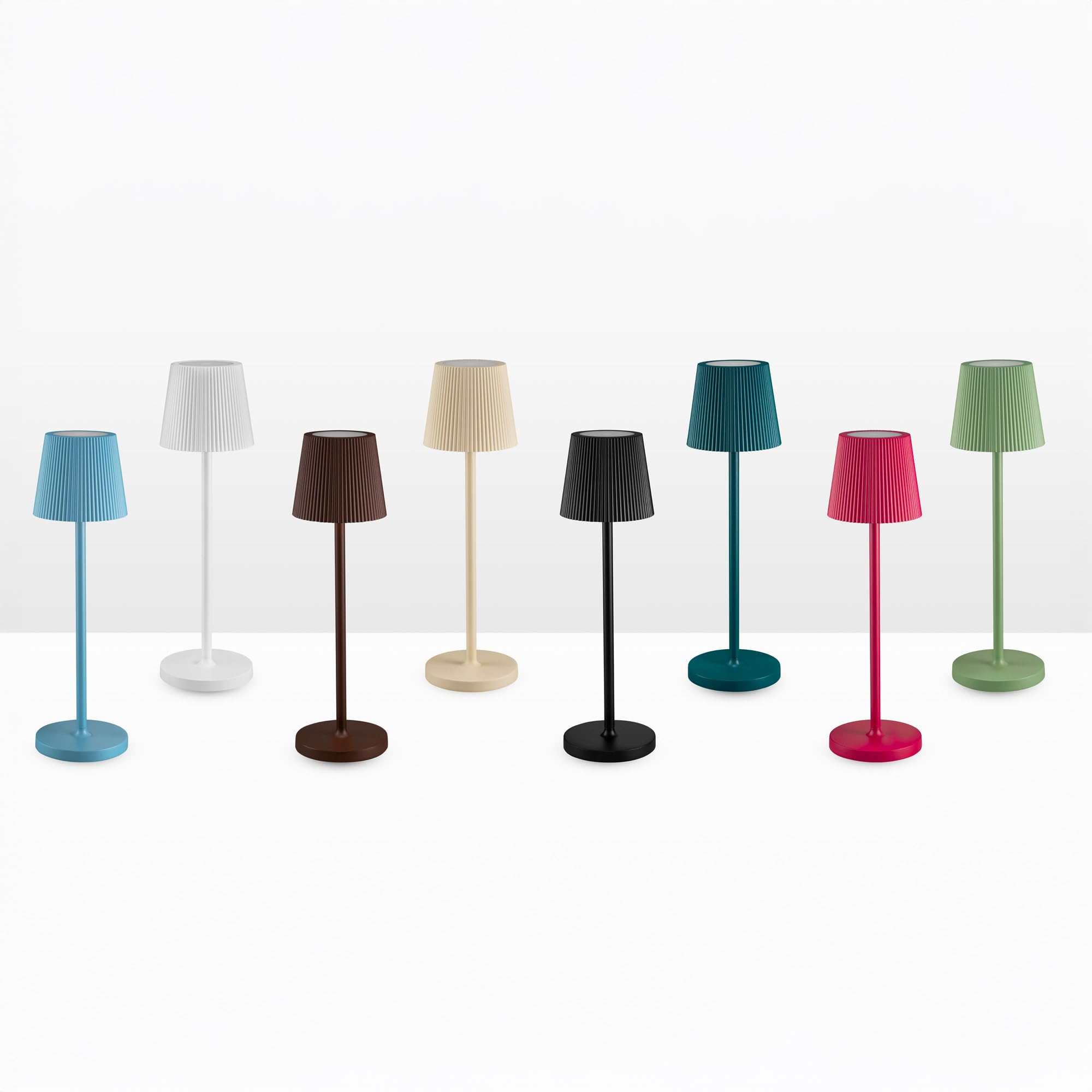 EMMA Lampada da Tavolo LED Ricaricabile con Touch Dimmer| Autonomia fino a 48h|Ricarica USB con Base di Ricarica| IP54 per Interni ed Esterni |Design Originale in Alluminio (Nero)