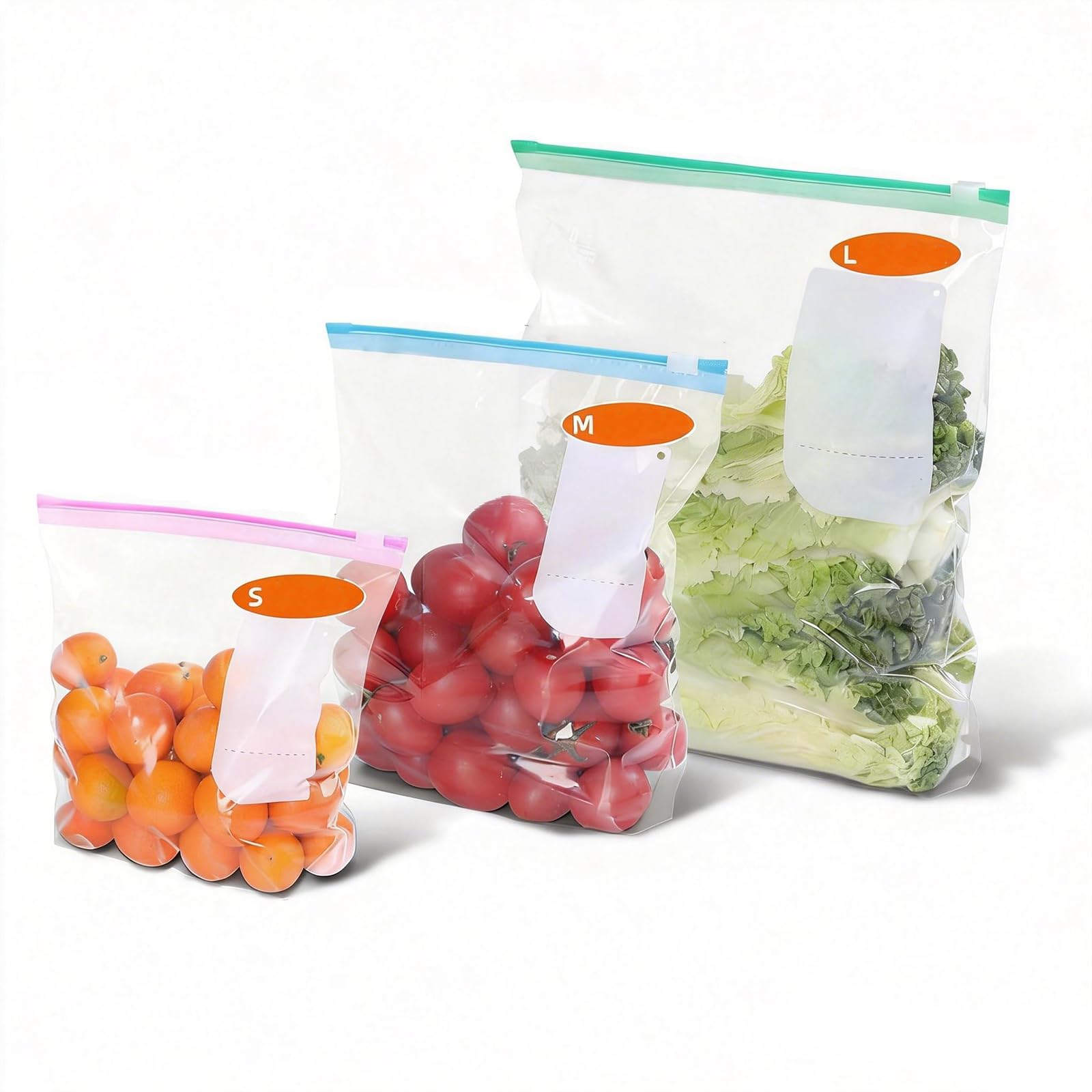 Freezer Bags, Reusable 70 Pcs Food Storage Bags with Ziplock - 3 Sizes for Meal Prep, Snacks, Travel & Organising Kitchen, Fridge (Zip Lock Bags)