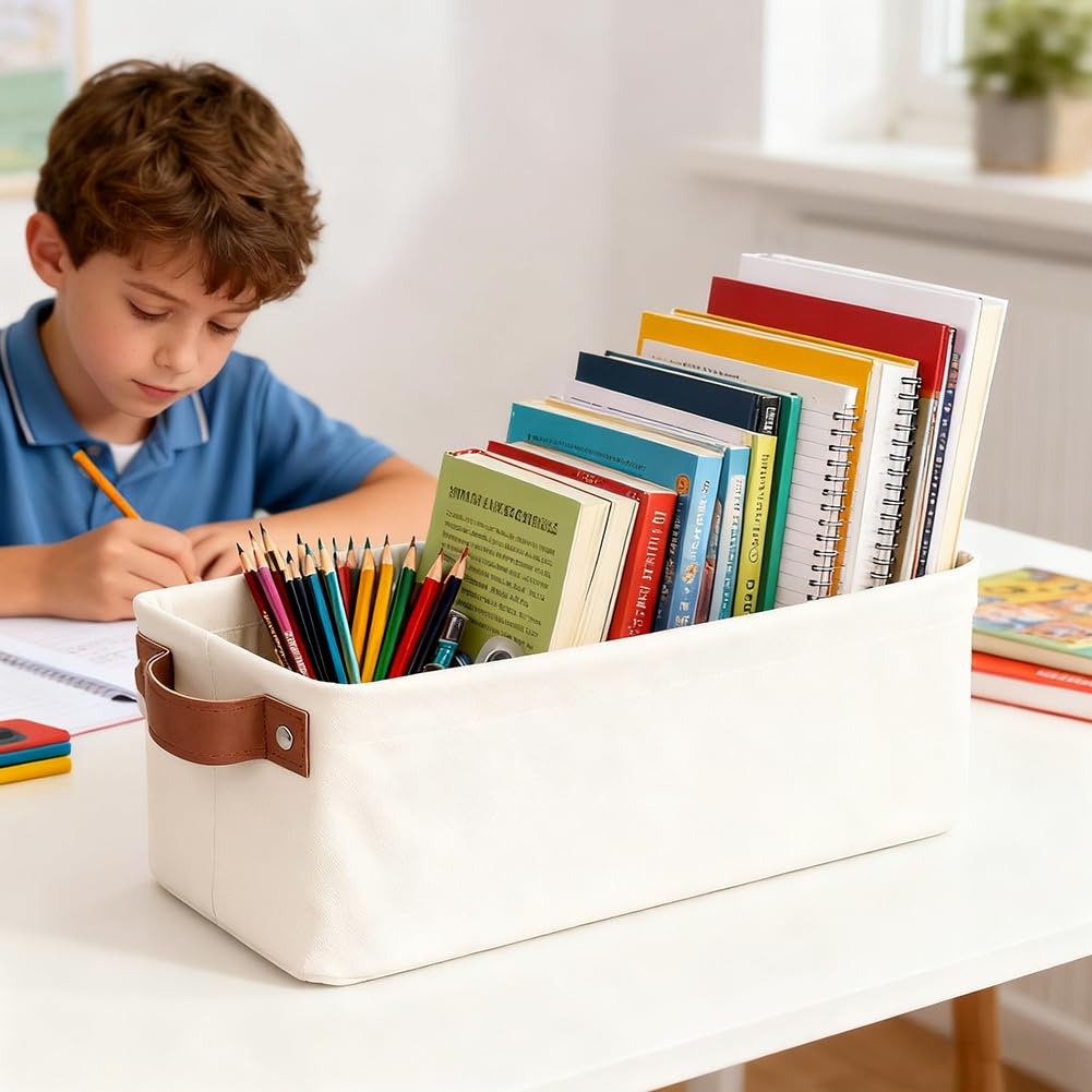 Cubes de Rangement Pliables en Tissu avec Œillets Ovales - Lot de 2