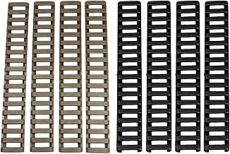 Picatinny 8 Pack Heat Resistant Rubber Hand Guards 20mm 1" x 7" (4 x Black, 4 x Sand Color)