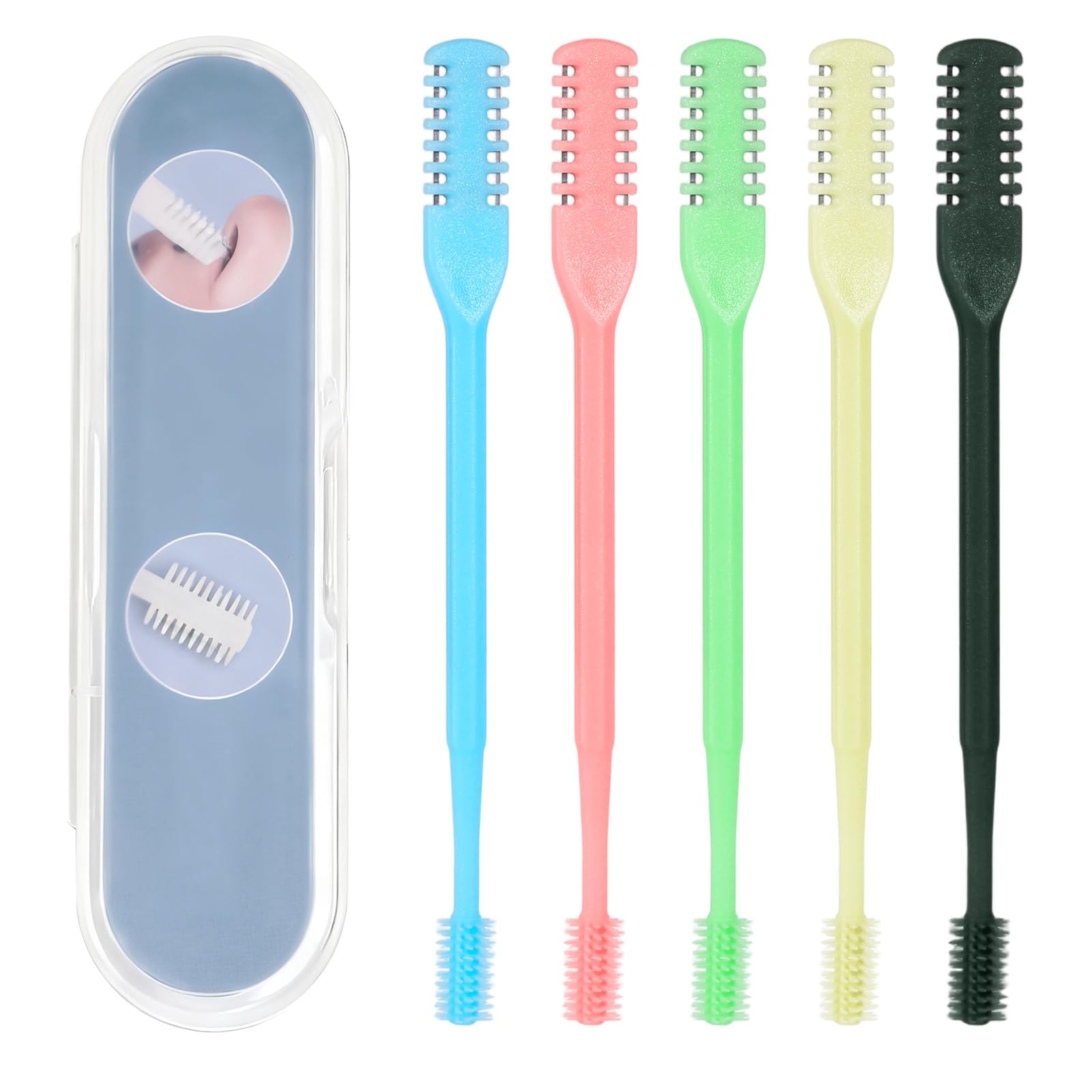 5PCS 2 in 1 Nasal Hair Cutter Upgrade Manual Nose Hair Trimmer Double Sided Nose Hairs Knife 360