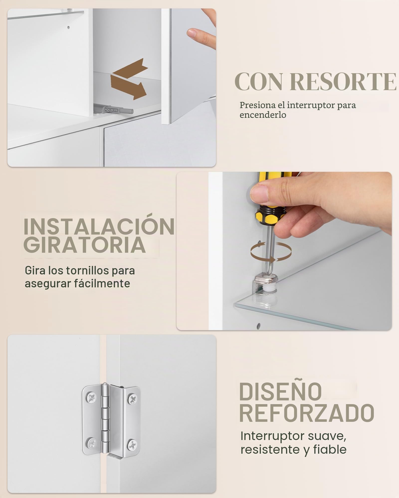Hzuaneri Zapatero Alto con Espejo, Mueble de Recibidor para 36-40 Pares de Zapatos, Armario de Entrada con Mecanismo Push-to-Open, Estantes Ajustables, 2 Ganchos y Estante Abierto 36x80x180 cm Blanco | Apertura por presión, separador ajustable, 2 ganchos,