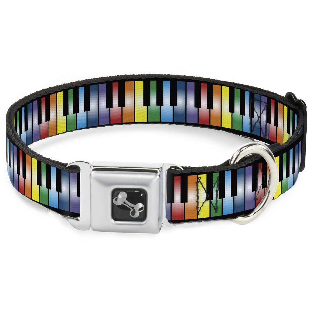 Collier pour chien Buckle Down piano arc-en-ciel grand chien robuste style ceinture de sécurité