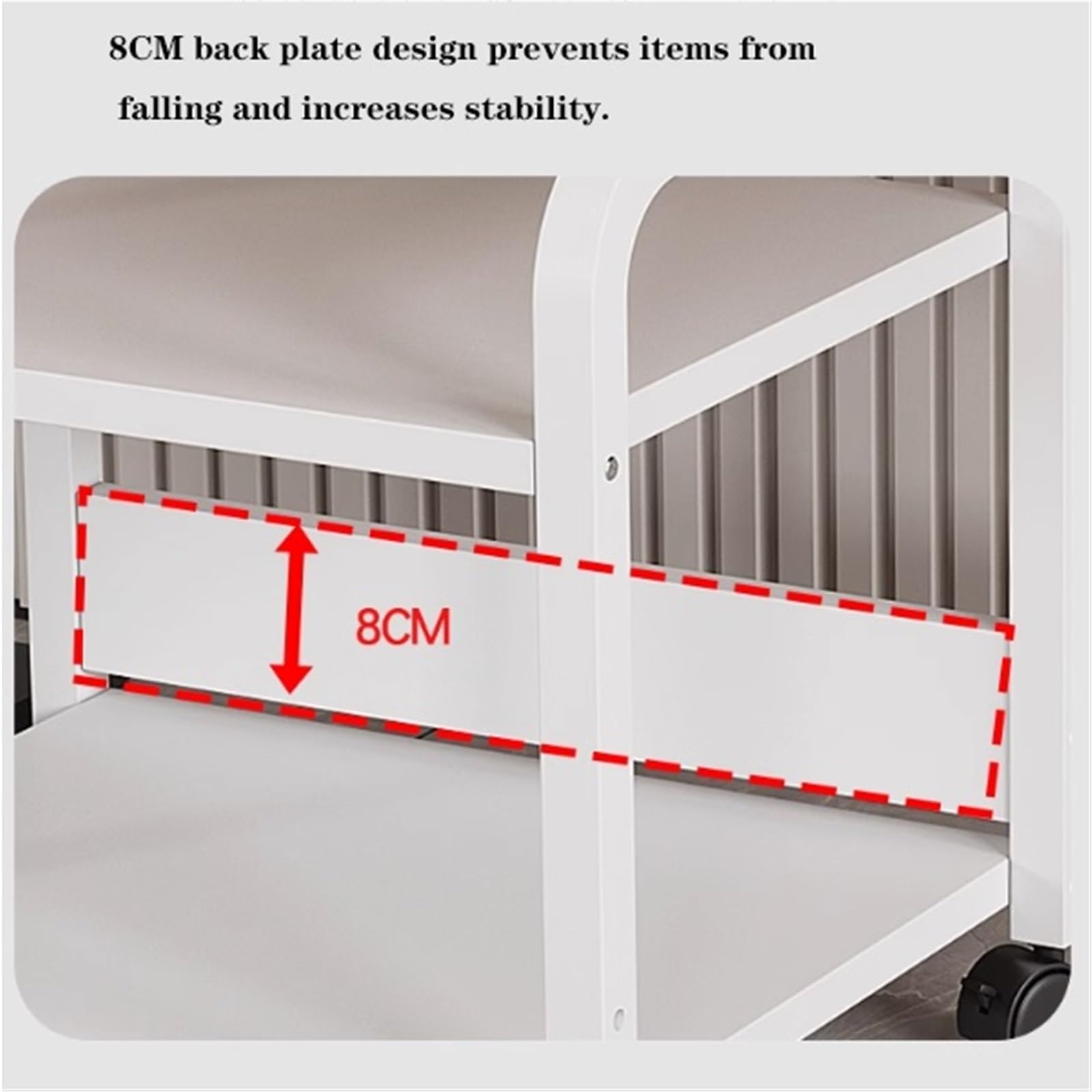 Mobiler Druckerwagen mit Rädern, robust, CD-Player-PC-Tower-Ständer, Metallstahlrahmen, Kleiner Drucker-Tischhalter, für unter dem Schreibtisch, zu Hause, im Büro, 2 Ebenen (50 x 4