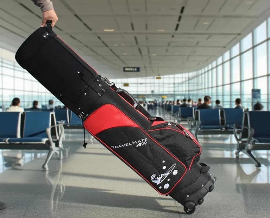 A99golf Travel Mate IV CarryOn Travel Cover Tavel golf bag With TSA Red/wht