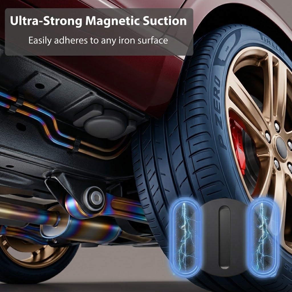 2 Pack GPS Tracker for Vehicles with Magnetic Case Global Real-Time Bluetooth Tracking Device for Cars Hidden Work with Apple Find My (iOS Only) Waterproof No Fee No Subscription No SIM Card Required