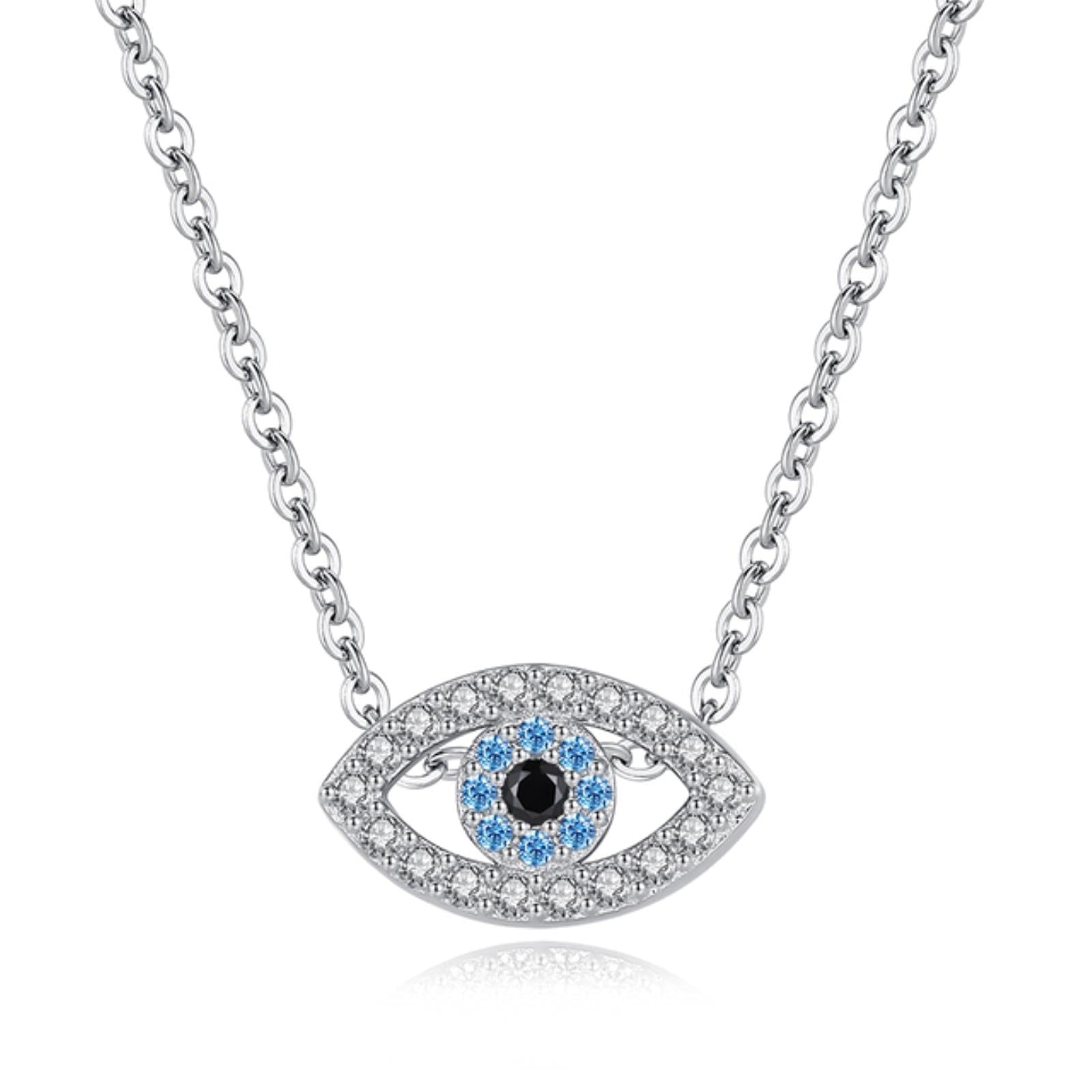 Collier Mauvais œil Strass en Argent anti-noircissement - 2