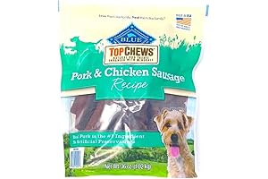 Top Chews Pork & Chicken Flavor Dog Sausage Bites Perfect for Training,...
