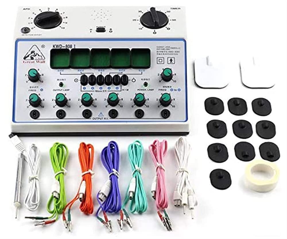 DOUKI iko Pulse Electrotherapy Acupuncture Instrument, 6 Channels Outputs Electric Kwd-808 Acupuncture Stimulator Machine Output Patch Massager Care
