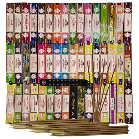 Satya Incense Sticks Variety Pack with Holder Cover