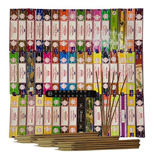 Satya-Incense-Sticks-Variety-Pack-of-12-Randomly-Selected-Fragrances-and-Incense-Stick-Holder-Bundle-Total-180-Sticks Satya Incense Sticks Variety Pack of 12 Randomly Selected Fragrances and Incense Stick Holder Bundle Total 180 Sticks