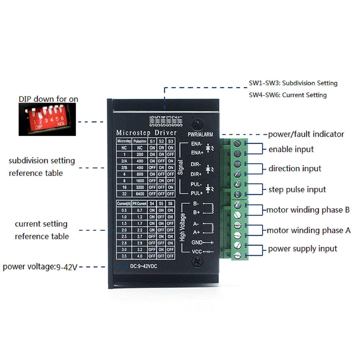 Version de mise à niveau CNC TB6600 pilote de moteur pas à pas avec moteur pas à pas Nema 17 HS4401S Kit pilote de moteur pas à pas pour machines CNC/machines de gravure/imprimante 3D