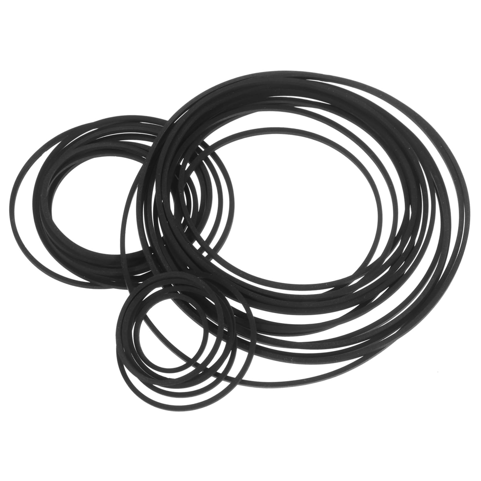 Mikinona 30pcs Cassette Player Belts Replacement Rubber for Recorder 1.2mm Square and Flat Cassette Tape Belt 30-135mm