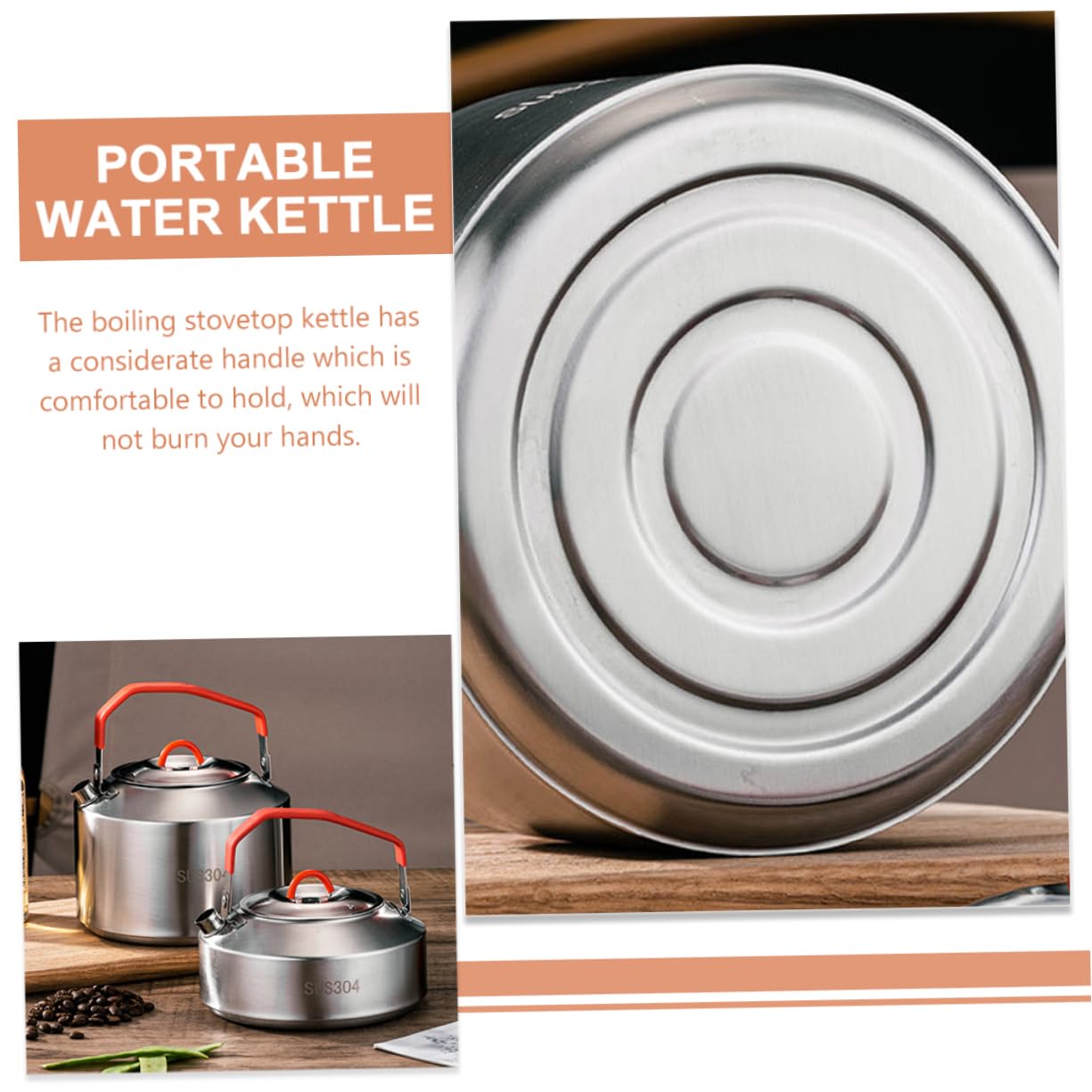 Unomor Wear-resistant Water Kettle Tea Kettle Stovetop Whistling for Rv Cookware Outdoor Camping Cookware Stove