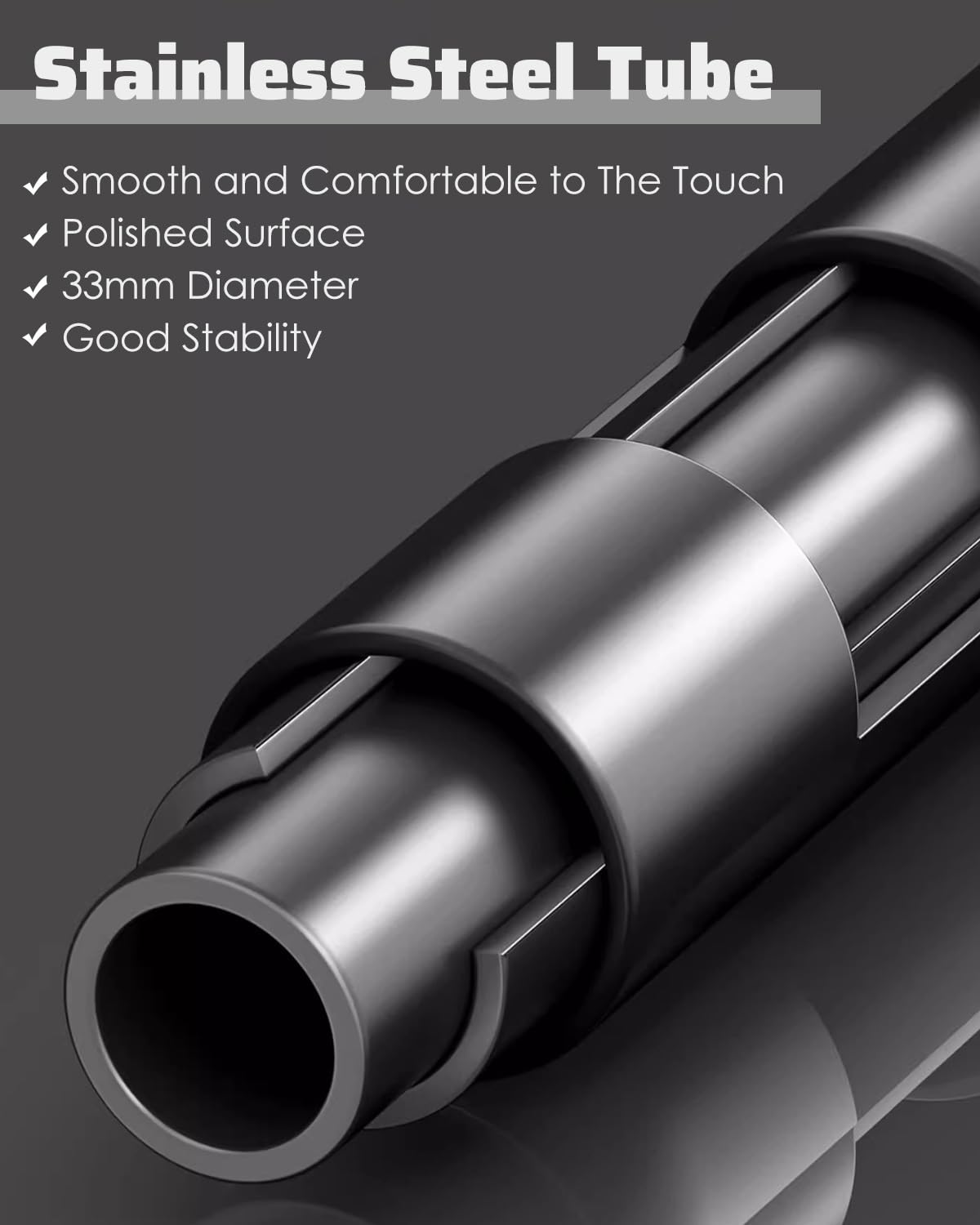 Tringle Penderie Tringle à Vêtements Ronde Télescopique - Sans Perçage, Support Extensible pour Organisateur de Vêtements de Buanderie, Tringle à Rideaux en Acier Inoxydable(Gray,70-120cm(27.6-47.2))
