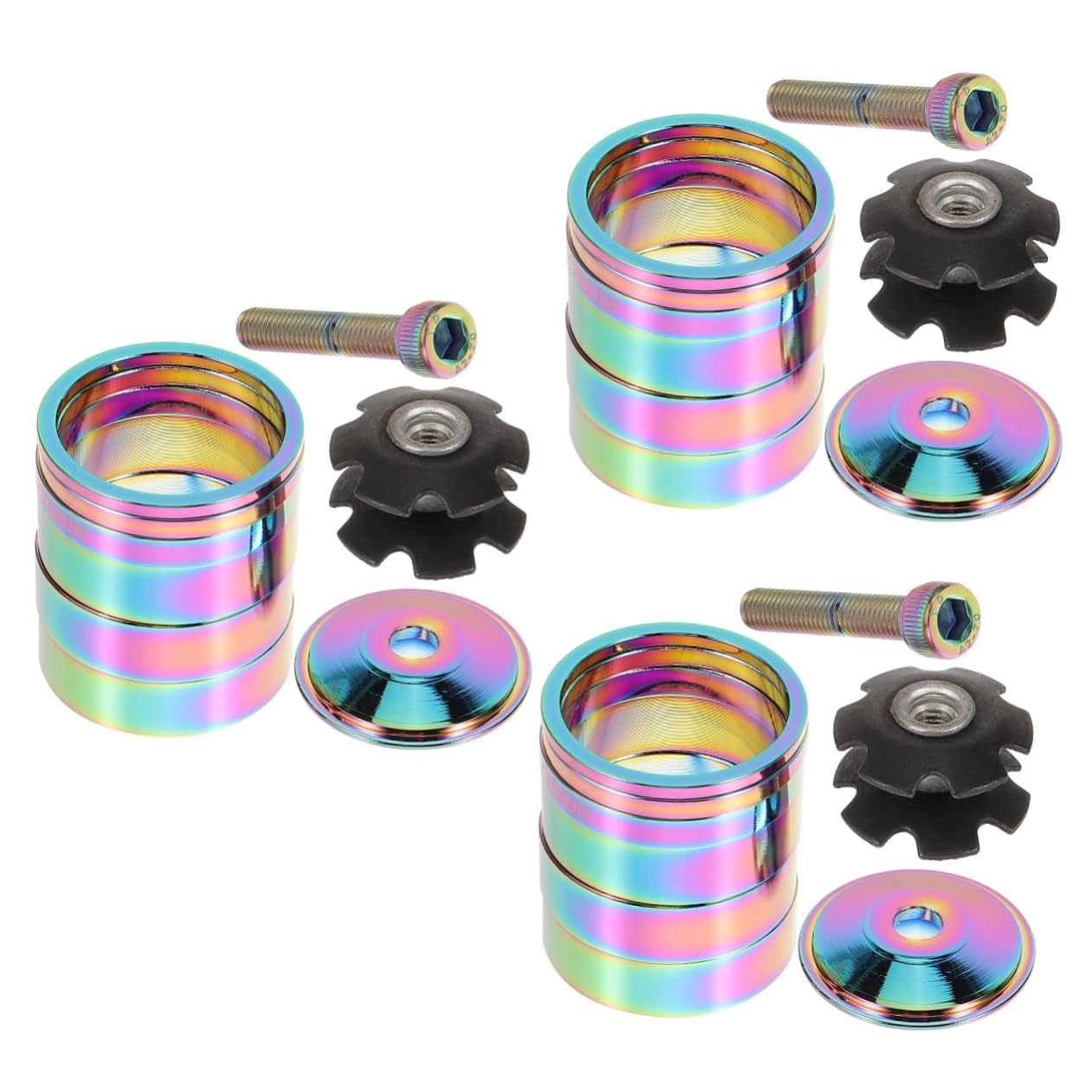 Abaodam 3 Sets Road Bike Headset Gaskets Aluminum Alloy Washer Spacers Replaceable Stem Spacer Lightweight