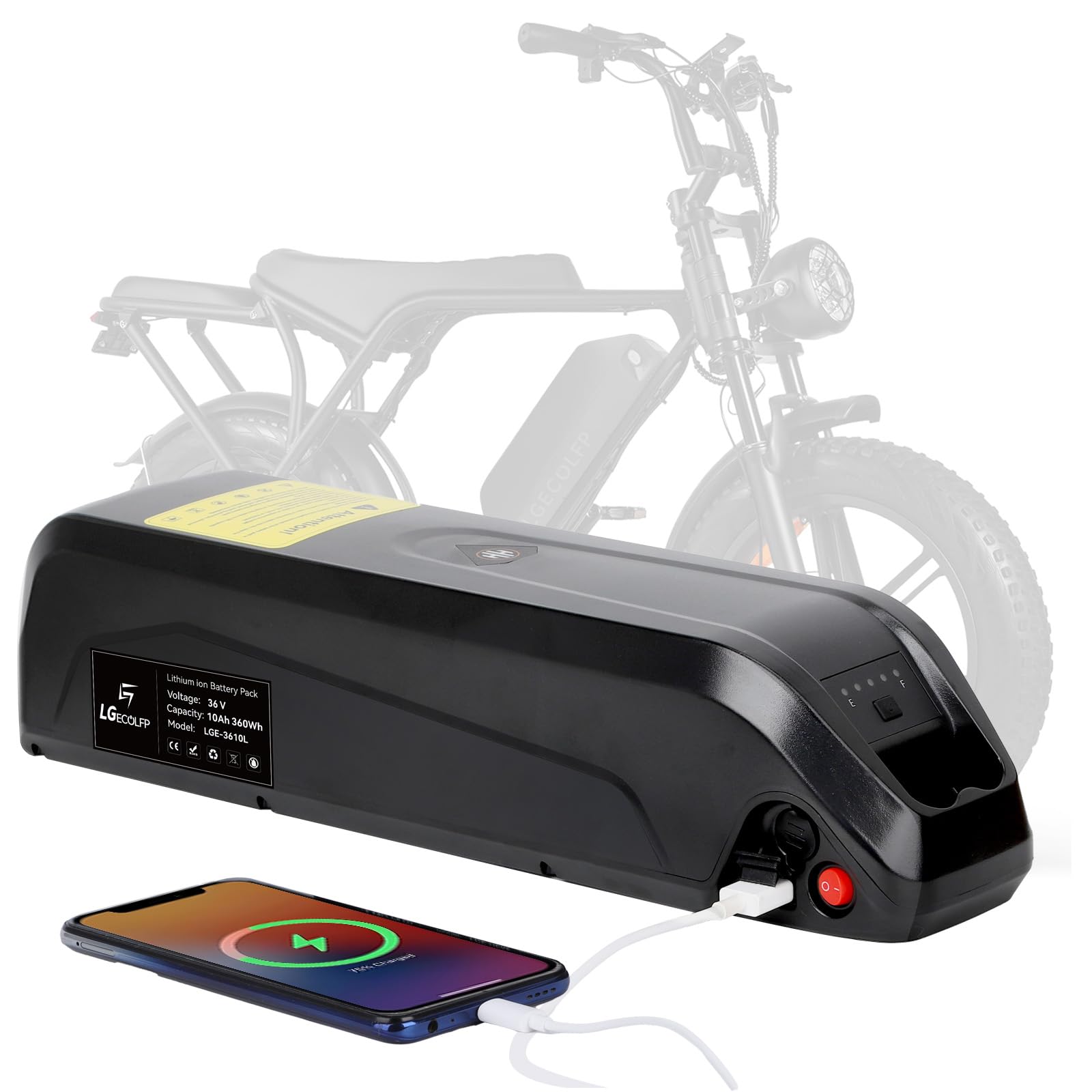 36 volt electric bicycle battery Amazon.com : LGECOLFP 36V 10Ah B attery Pack,Lithium B attery for 0-750W  with 30A BMS,USB Port,LED Indicator,Safety Lock : Sports & Outdoors