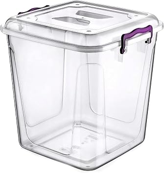 SAFRI 20L - Clear Kitchen Pantry Storage Container Fridge Freezer Dishwasher Microwave Safe Food Storage Box Organizer Meal Carrier 20 Litre