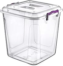 SAFRI 20L - Clear Kitchen Pantry Storage Container Fridge Freezer Dishwasher Microwave Safe Food Storage Box Organizer Meal Carrier (20 Litre)