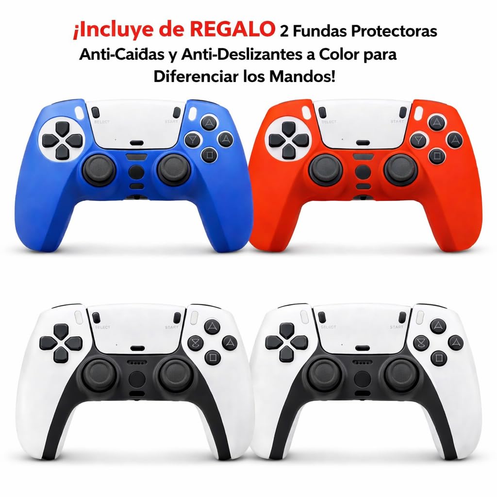 Consola Retro Plus Pro 2026 Incluye 2 Fundas Color para los Mandos | 23 Plataformas y Miles de Videojuegos | 2 Gamepads Blancos Wireless | Videoconsola Arcade Juegos Clásicos Pincho Stick HDMI TV Tele