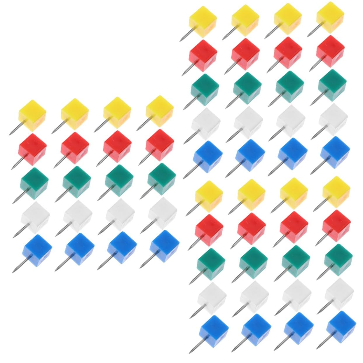 Angoily 300 Stück Bunte Quadratische Pushpins mit Kleinem Kopf Reißzwecken für Pinnwand Karte und Büro Praktische Stecknadeln mit Aufbewahrungsdose Farbenfrohe Markierungsnägel