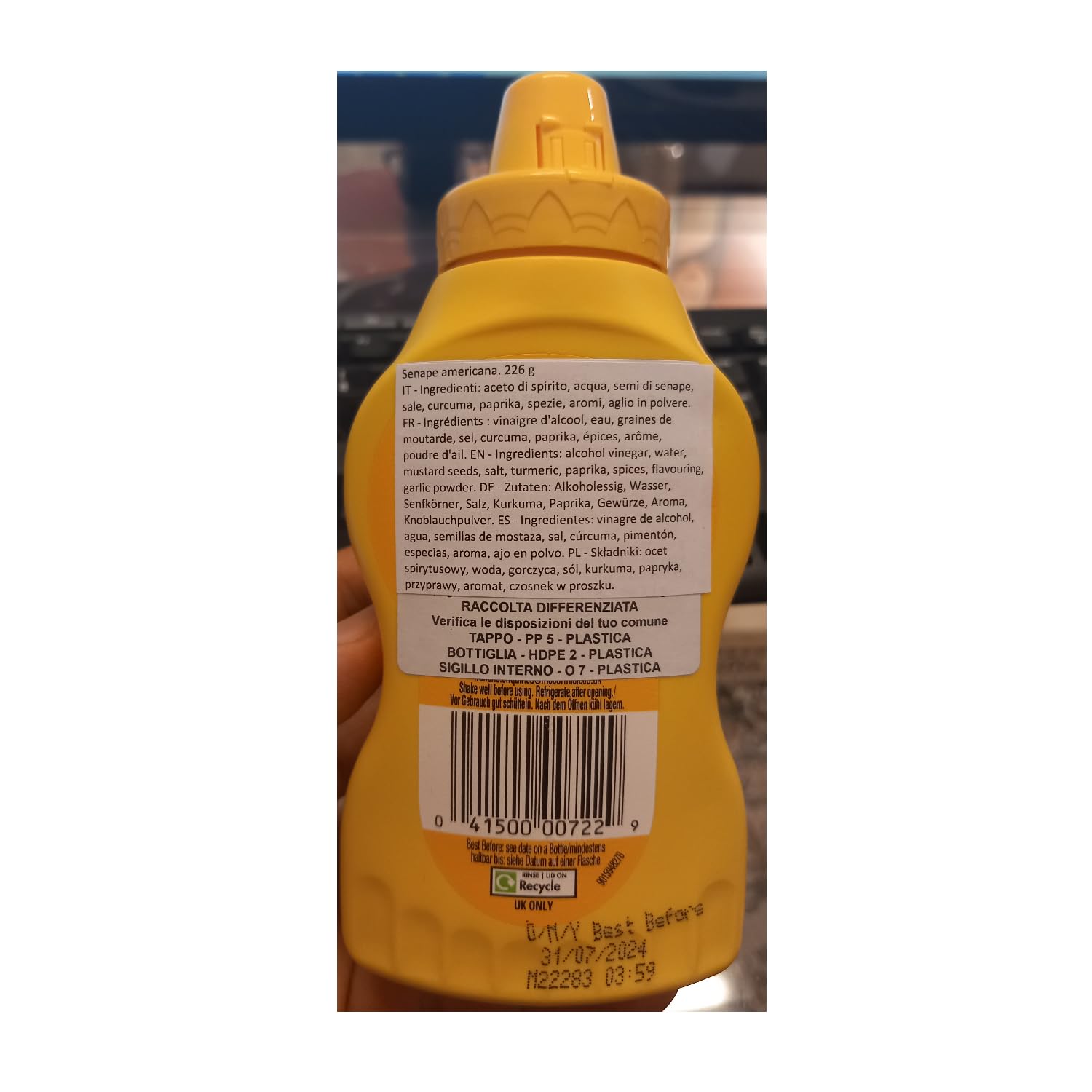 Senape estadounidense de CMC French | Ideale de mostaza americana por hot dog y fritte de patatine | mostaza gialla 2 confezioni da 226 g