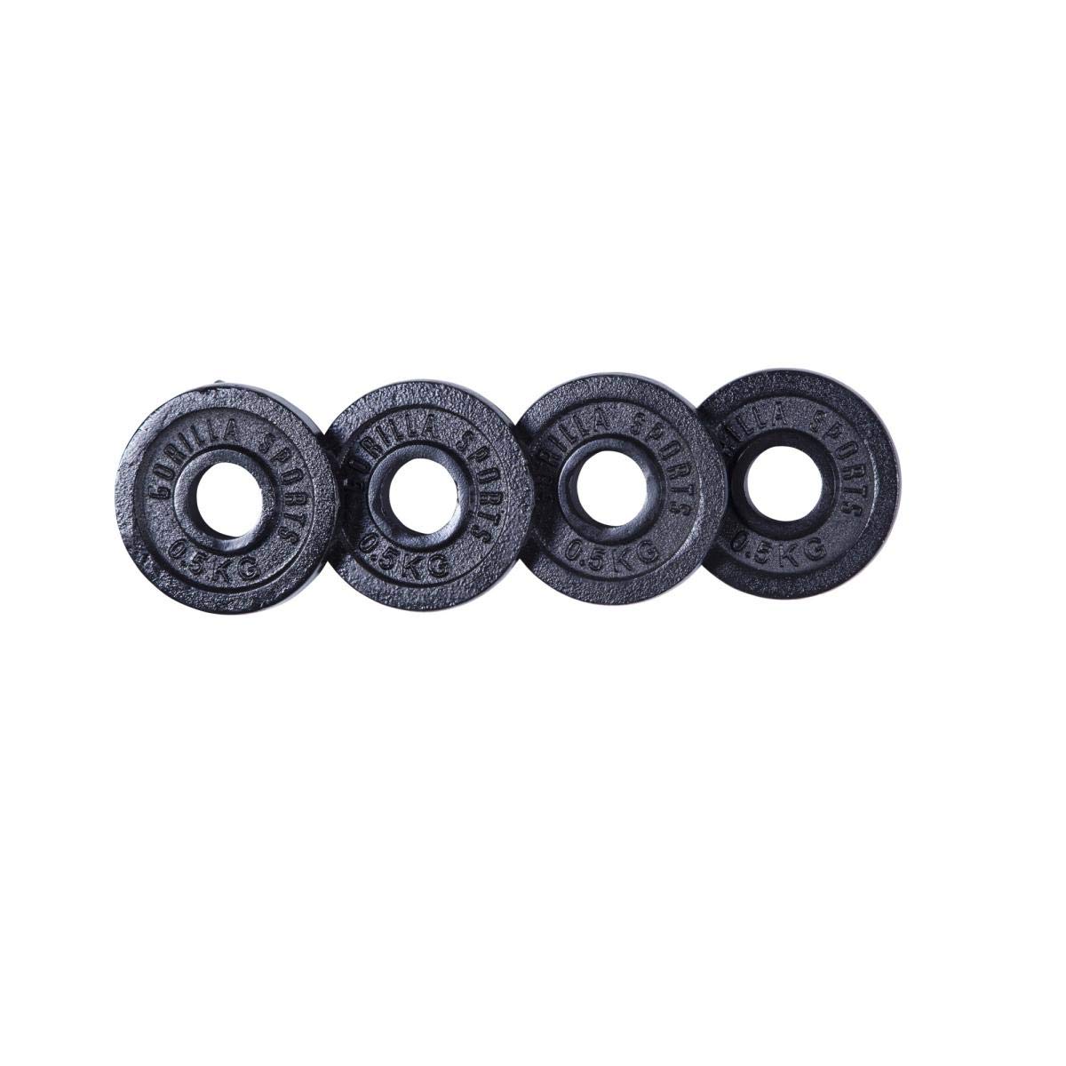 Disques de poids en fonte noire/argent - De 0,5 KG à 30 KG