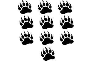 Show Your Wild Side with 10 Mini Heat Transfer Bear Paw Iron Ons
