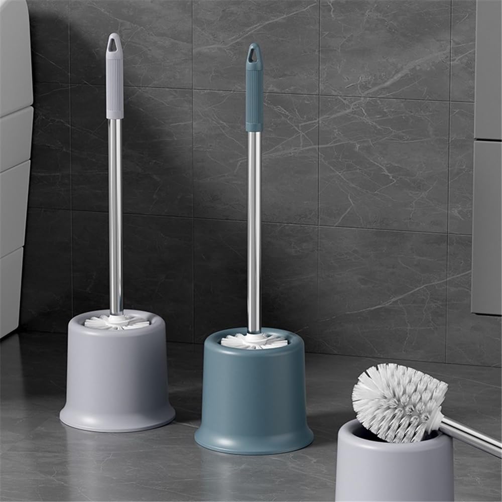 Mango Largo Cepillo de baño for el hogar, Cepillo Limpieza for Inodoro con Base, Juego Mango Largo for para el Inodoro(Grey)