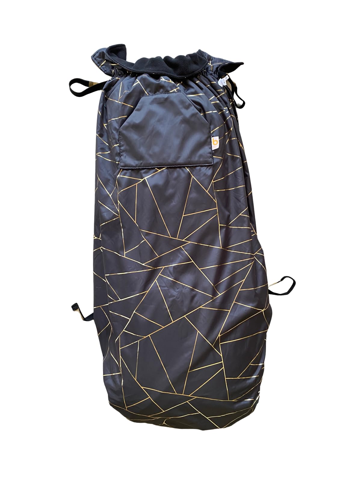 Bundlebean Black/ Gold Xl Large Long Adult Size Fleece-Lined Wheelchair Cosy Cover For Plus Size And Taller Wheelchair Users - 100% Waterproof Rain Cover For Wheelchairs, Easy To Fit Wheelchair Blanket (Geometric)