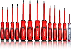 Kit Jogo De Chaves Fenda Isolada Imantada 13 Peças