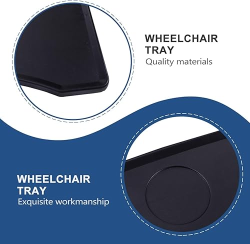 Miniatura 2 de EXCEART - Bandeja desmontable para silla de ruedas con soporte para vasos de mesa, accesorios de escritorio extraíbles y portátiles para comer,
