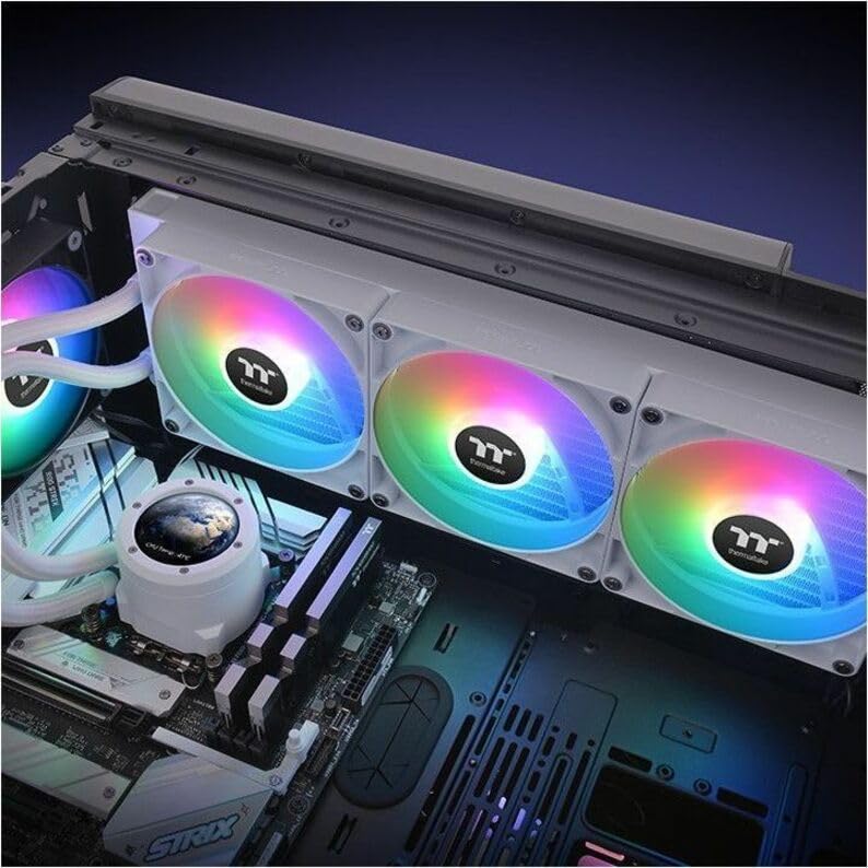 Thermaltake TH420 V2 Ultra ARGB Sync/AlO Liquid Cooler/ARGB Fan 140 * 3/PWM 500~1800rpm/Water Block 2.1" LCD/White, CL-W407-PL14SW-A - 2