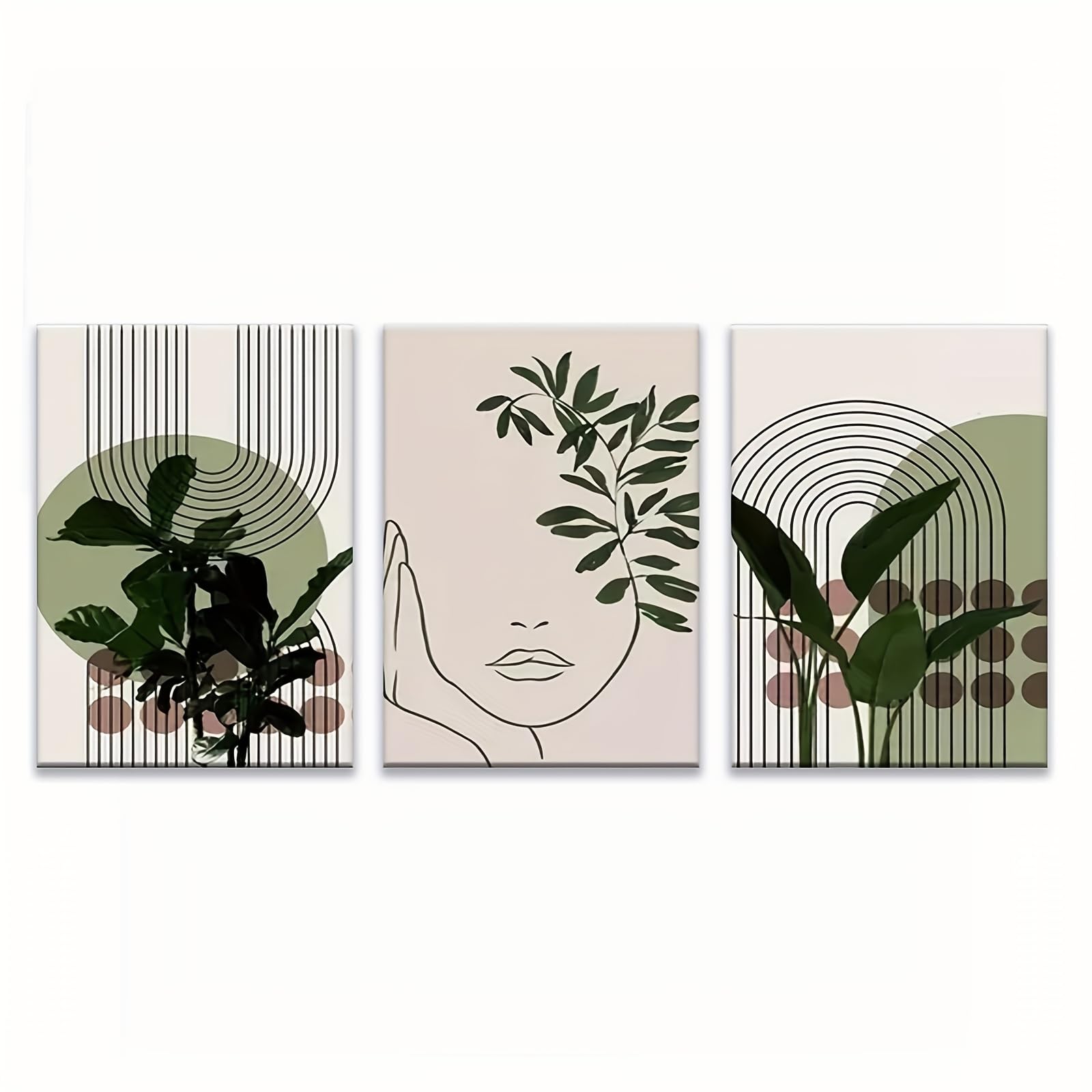 Décoration murale esthétique verte bohème 30x50 cm avec cadre - 8