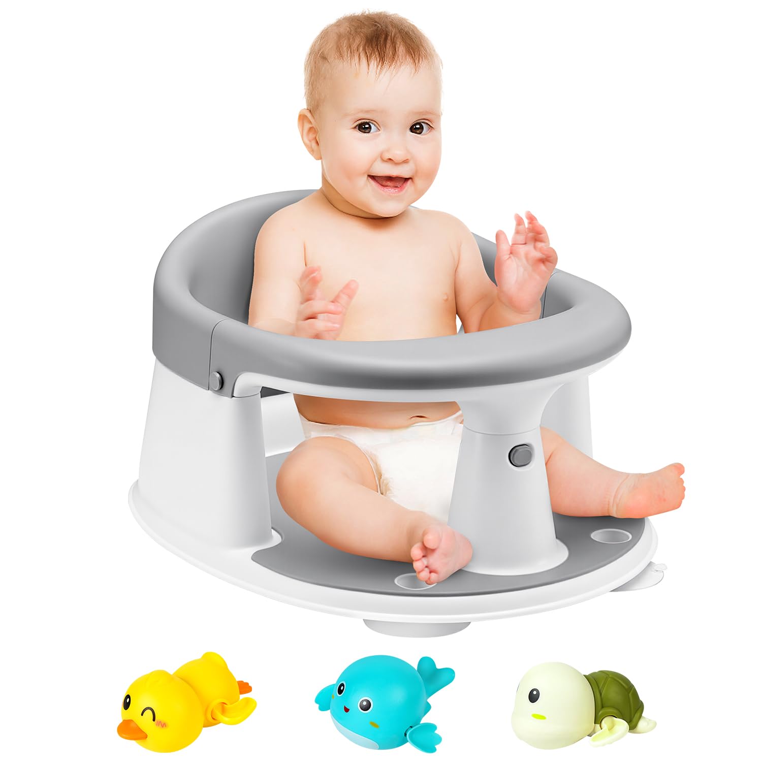 Baby Bath Seat Infant Toddler Sit Up Bathtub Seat for 6-12-24 Months Baby Bath Essentials Great Shower Gifts