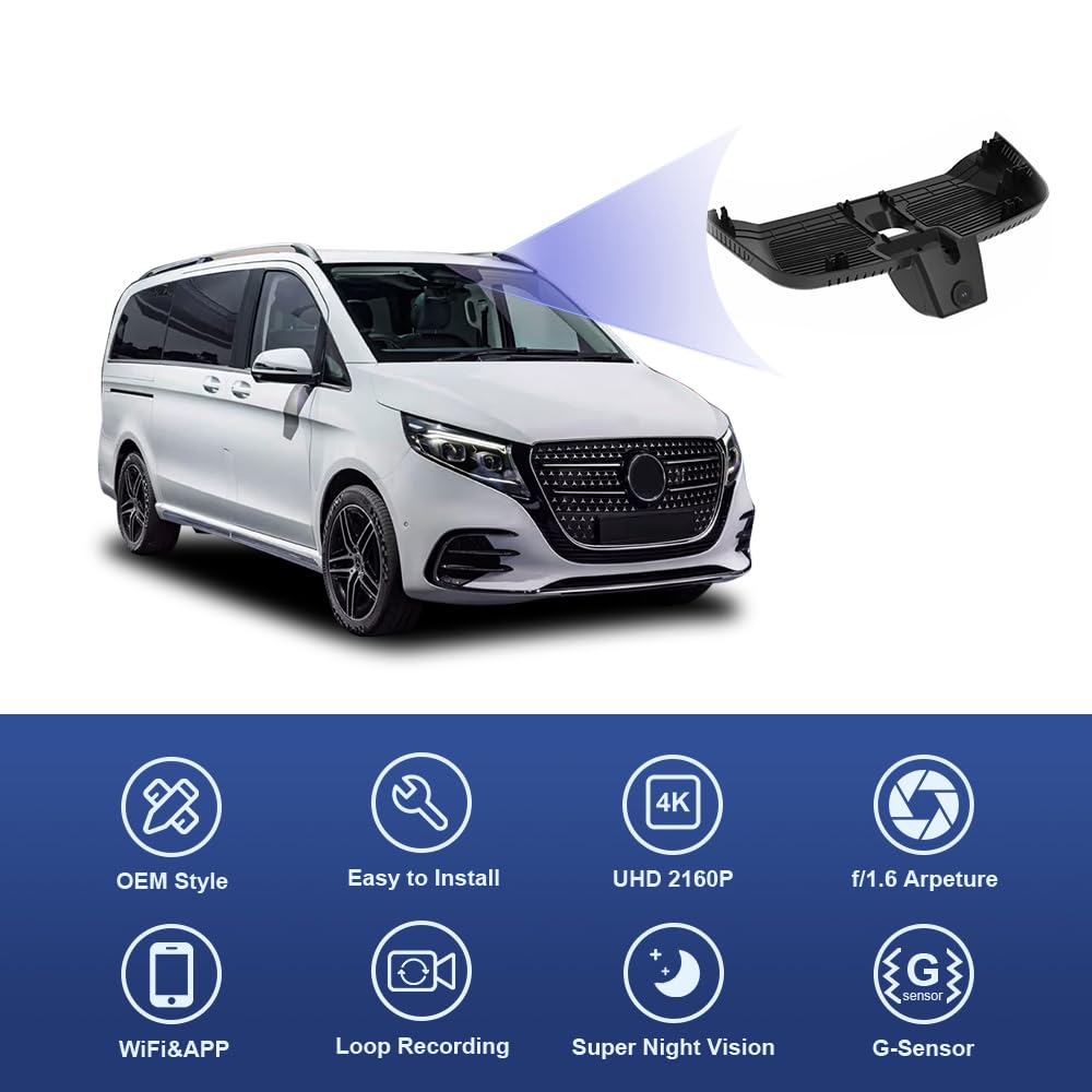 Dashcam Fitcamx 4K Per Mercedes V-Class - Front E Rear, Integrata OEM - Foto 1